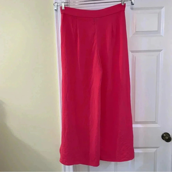NWT SHEIN VCAY Wide Leg Pants Chiffon Bright Pink Size XL Palazzo Pockets NEW - Picture 3 of 11